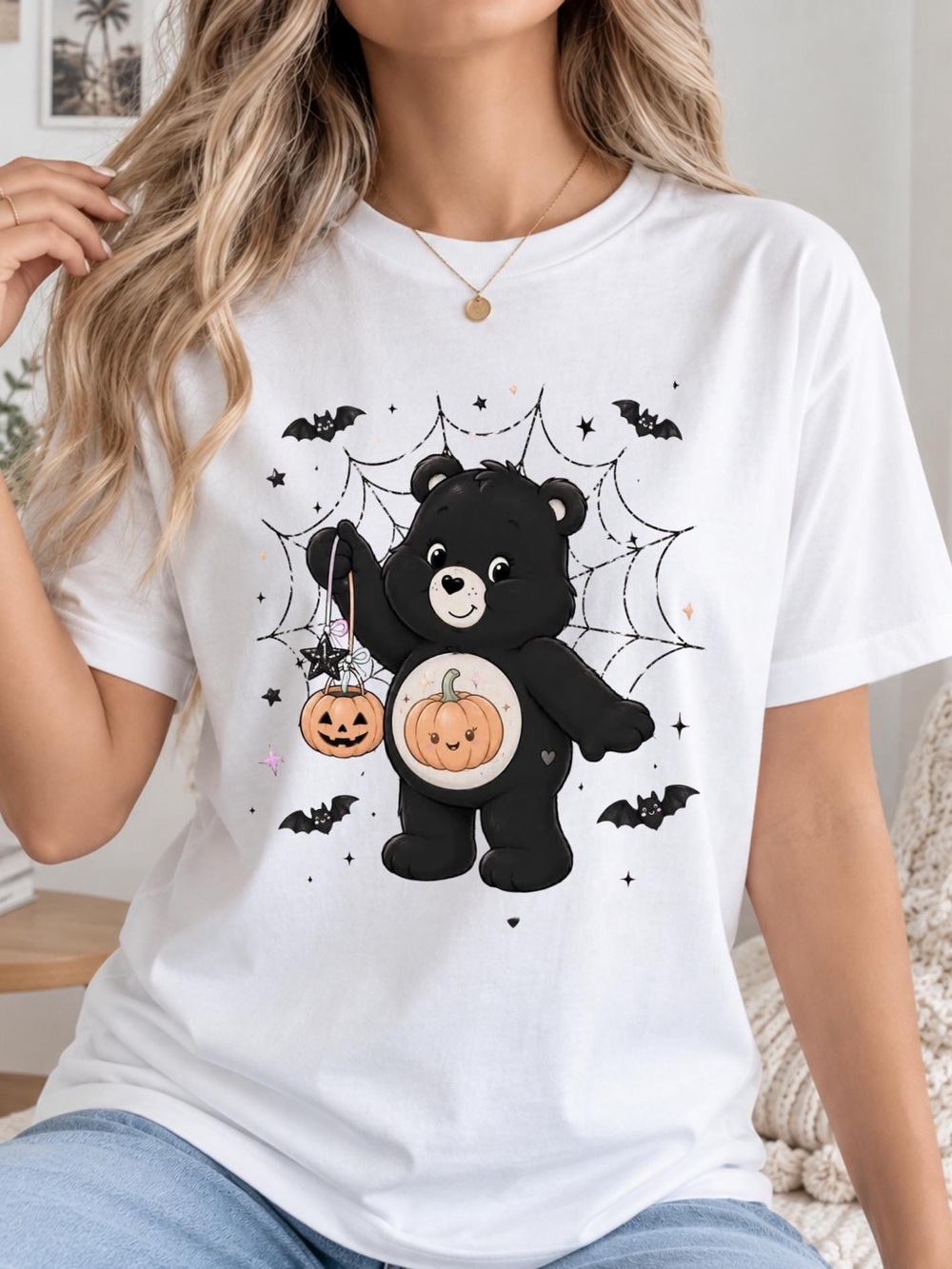 Halloween Black Bear Gildan Graphic Tee